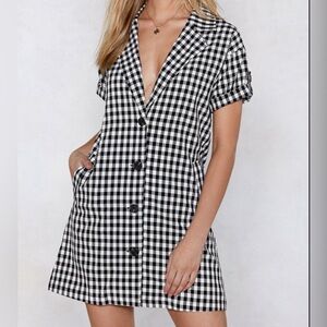 Nasty Gal See if I Square Mini Gingham Dress